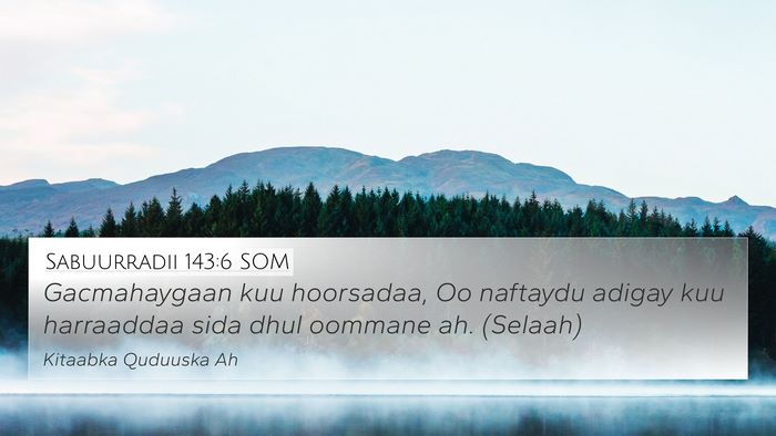 Sabuurradii 143:6 SOM Bible Verse Image