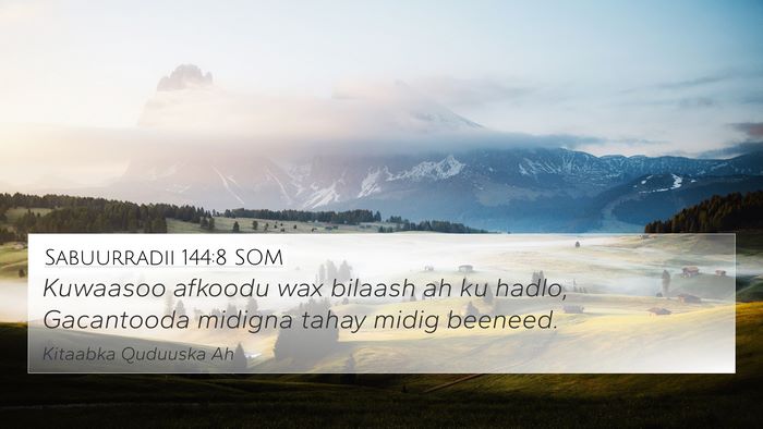 Sabuurradii 144:8 SOM 4K Wallpaper - Kuwaasoo afkoodu wax bilaash ah ku hadlo, - 4K Wallpaper Bible Verse