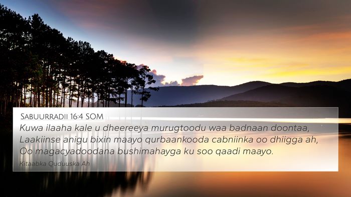 Sabuurradii 16:4 SOM Bible Verse Image