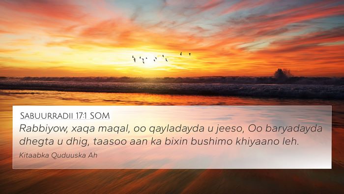 Sabuurradii 17:1 SOM Bible Verse Image