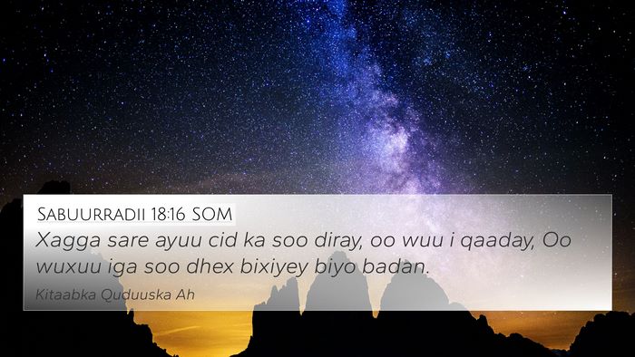 Sabuurradii 18:16 SOM Bible Verse Image
