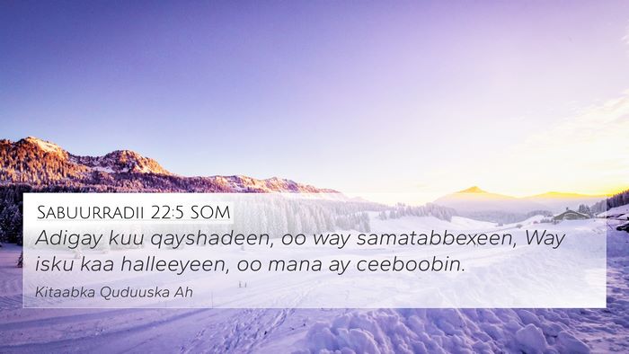Sabuurradii 22:5 SOM Bible Verse Image