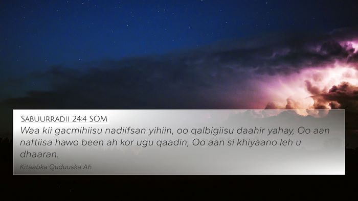 Sabuurradii 24:4 SOM Bible Verse Image