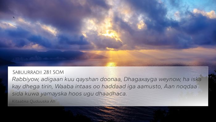 Sabuurradii 28:1 SOM Bible Verse Image