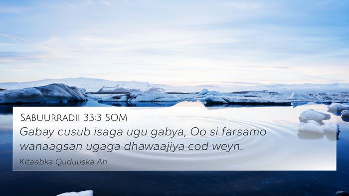 Sabuurradii 33:3 SOM Bible Verse Image