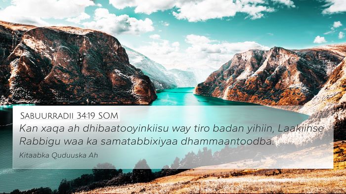 Sabuurradii 34:19 SOM Bible Verse Image