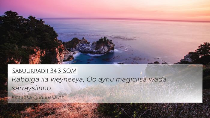 Sabuurradii 34:3 SOM Bible Verse Image