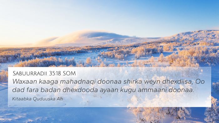 Sabuurradii 35:18 SOM Bible Verse Image