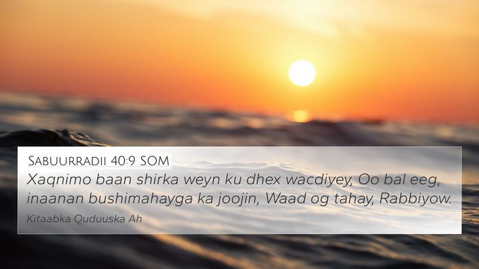 Sabuurradii 40:9 SOM Bible Verse Image