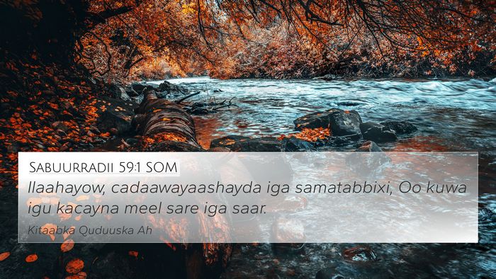Sabuurradii 59:1 SOM 4K Wallpaper - Ilaahayow, cadaawayaashayda iga samatabbixi, Oo - 4K Wallpaper Bible Verse