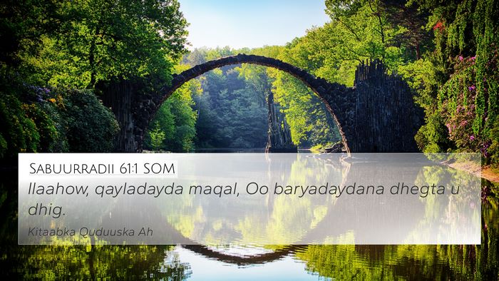 Sabuurradii 61:1 SOM 4K Wallpaper - Ilaahow, qayladayda maqal, Oo baryadaydana dhegta - 4K Wallpaper Bible Verse