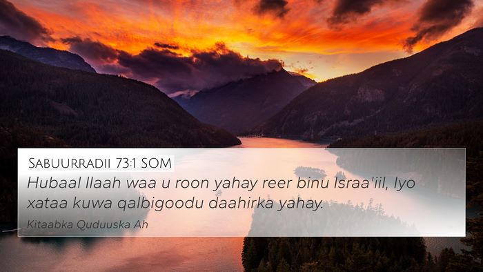 Sabuurradii 73:1 SOM Bible Verse Image
