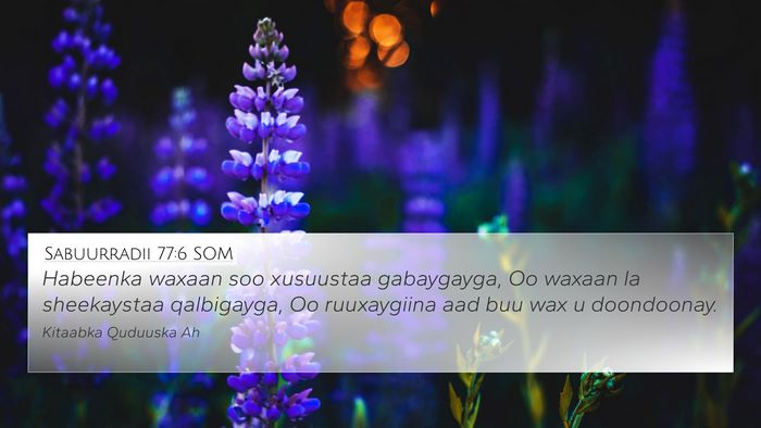 Sabuurradii 77:6 SOM Bible Verse Image