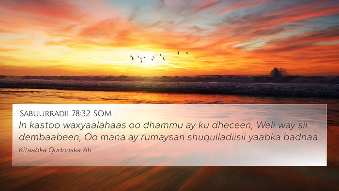Sabuurradii 78:32 SOM Bible Verse Image