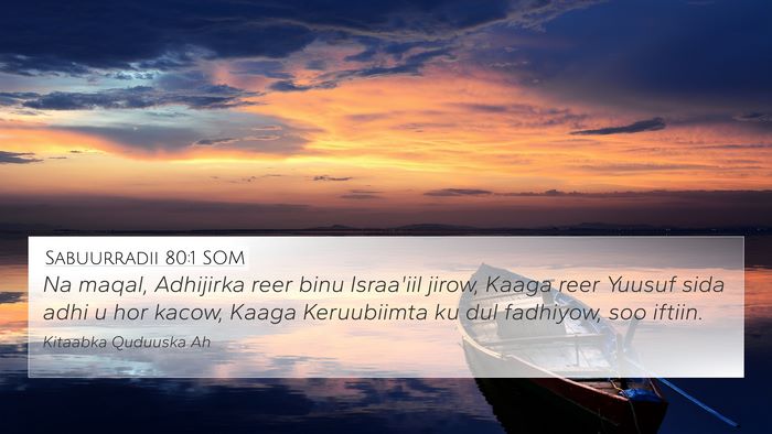 Sabuurradii 80:1 SOM Bible Verse Image