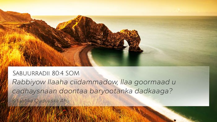 Sabuurradii 80:4 SOM Bible Verse Image