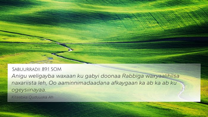 Sabuurradii 89:1 SOM Bible Verse Image