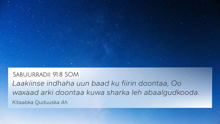 Sabuurradii 91:8 SOM 4K Wallpaper - Laakiinse indhaha uun baad ku fiirin doontaa, Oo - 4K Wallpaper Bible Verse