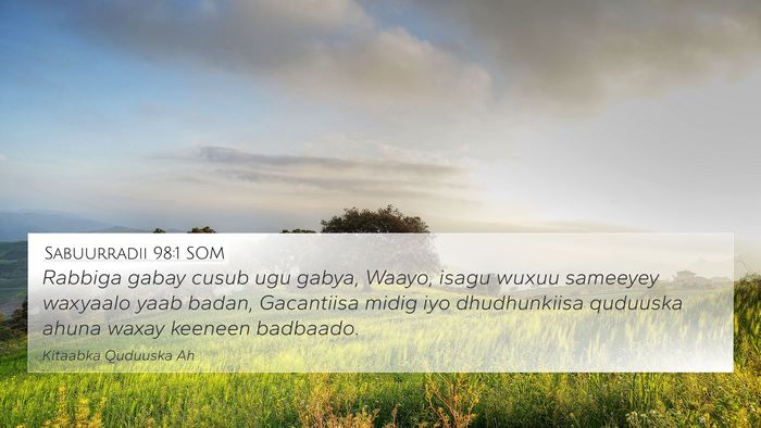 Sabuurradii 98:1 SOM Bible Verse Image