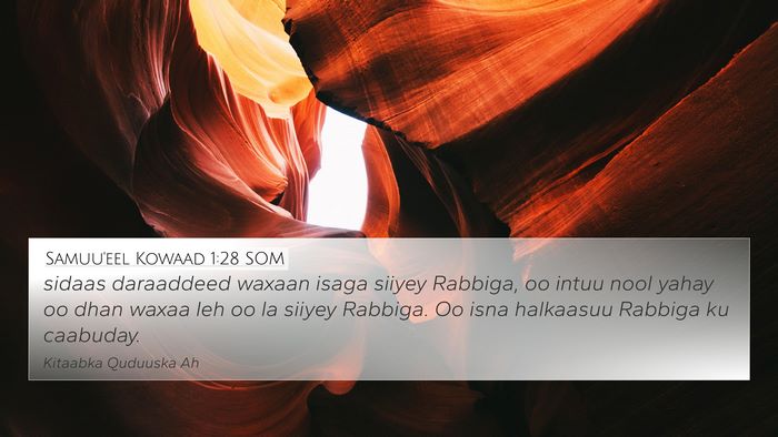 Samuu'eel Kowaad 1:28 SOM Bible Verse Image