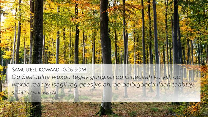 Samuu'eel Kowaad 10:26 SOM Bible Verse Image