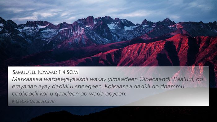 Samuu'eel Kowaad 11:4 SOM 4K Wallpaper - Markaasaa wargeeyayaashii waxay yimaadeen - 4K Wallpaper Bible Verse