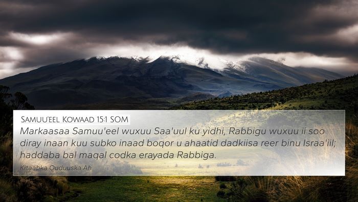 Samuu'eel Kowaad 15:1 SOM Bible Verse Image