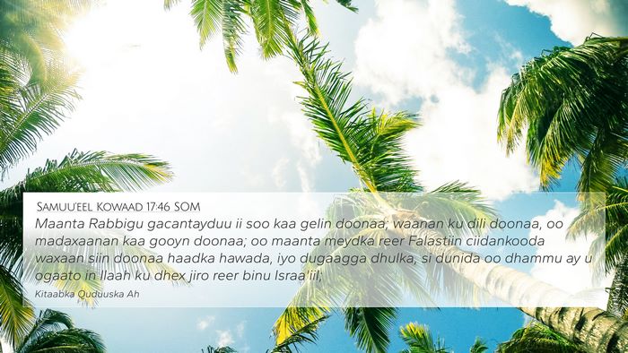 Samuu'eel Kowaad 17:46 SOM Bible Verse Image