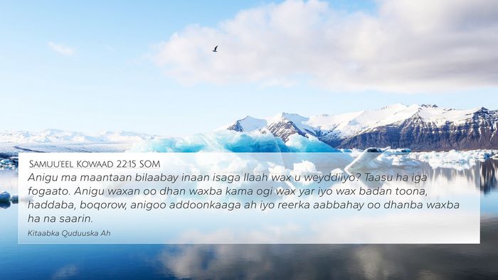 Samuu'eel Kowaad 22:15 SOM Bible Verse Image