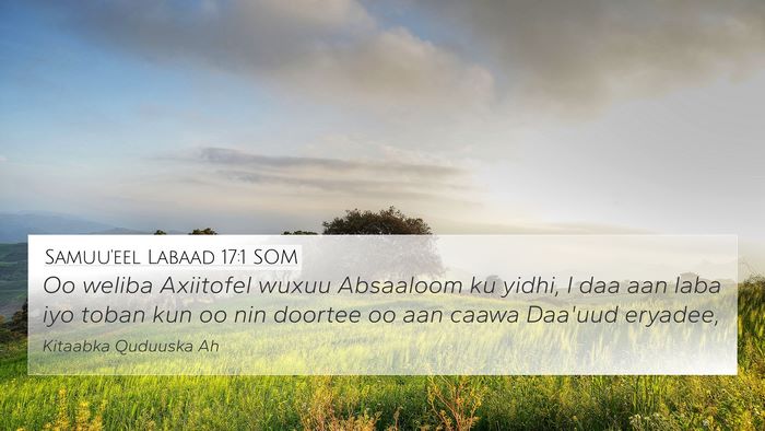 Samuu'eel Labaad 17:1 SOM Bible Verse Image