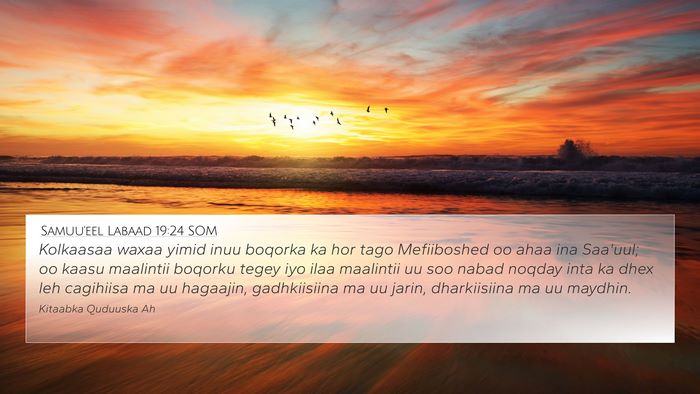 Samuu'eel Labaad 19:24 SOM Bible Verse Image
