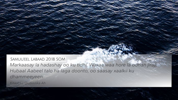 Samuu'eel Labaad 20:18 SOM 4K Wallpaper - Markaasay la hadashay oo ku tidhi, Waxaa waa hore - 4K Wallpaper Bible Verse