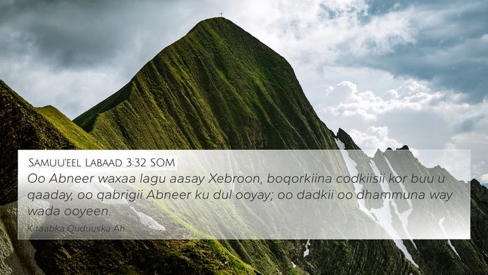 Samuu'eel Labaad 3:32 SOM Bible Verse Image