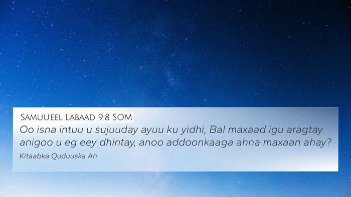 Samuu'eel Labaad 9:8 SOM Bible Verse Image