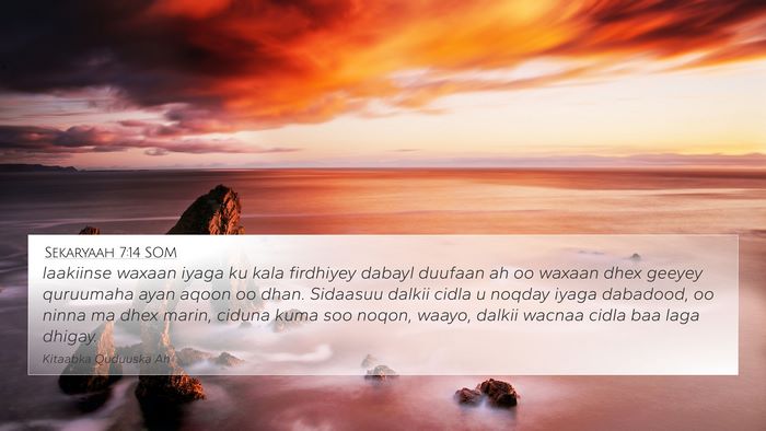 Sekaryaah 7:14 SOM Bible Verse Image