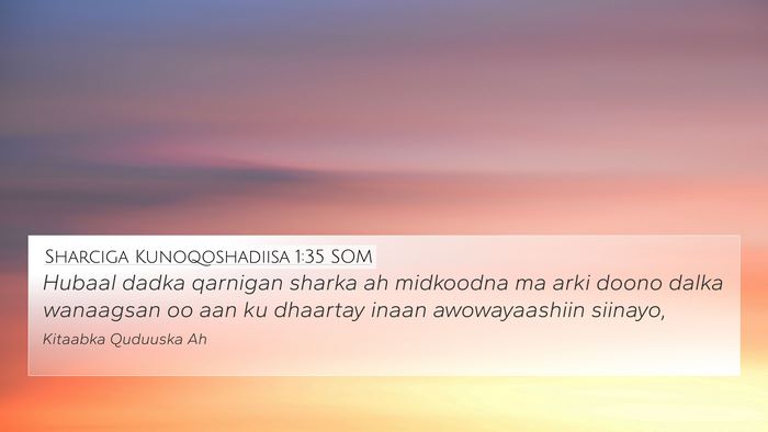 Sharciga Kunoqoshadiisa 1:35 SOM Bible Verse Image