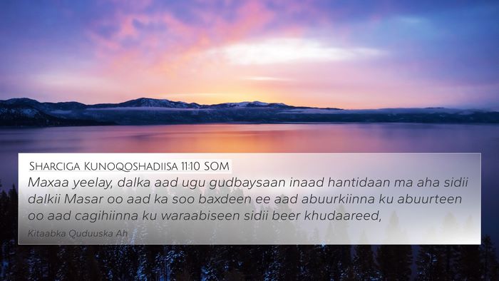 Sharciga Kunoqoshadiisa 11:10 SOM Bible Verse Image