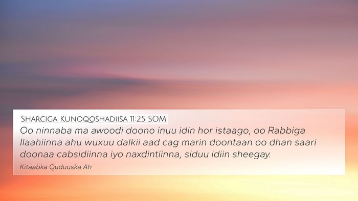 Sharciga Kunoqoshadiisa 11:25 SOM Bible Verse Image