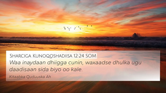 Sharciga Kunoqoshadiisa 12:24 SOM Bible Verse Image