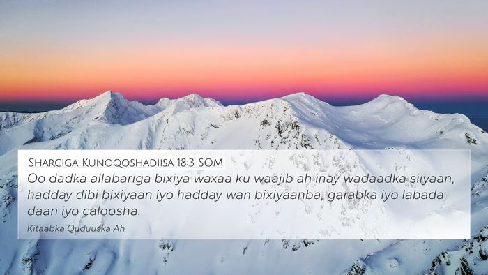 Sharciga Kunoqoshadiisa 18:3 SOM Bible Verse Image