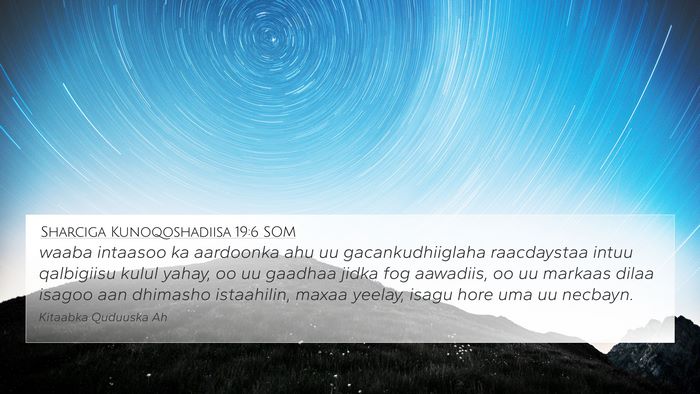 Sharciga Kunoqoshadiisa 19:6 SOM Bible Verse Image