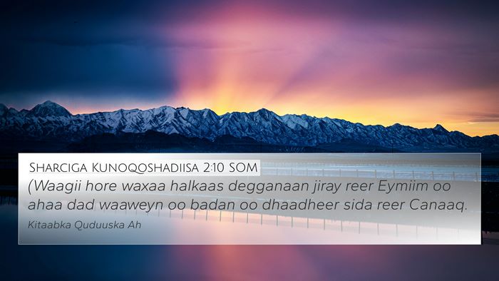 Sharciga Kunoqoshadiisa 2:10 SOM 4K Wallpaper - (Waagii hore waxaa halkaas degganaan jiray reer - 4K Wallpaper Bible Verse
