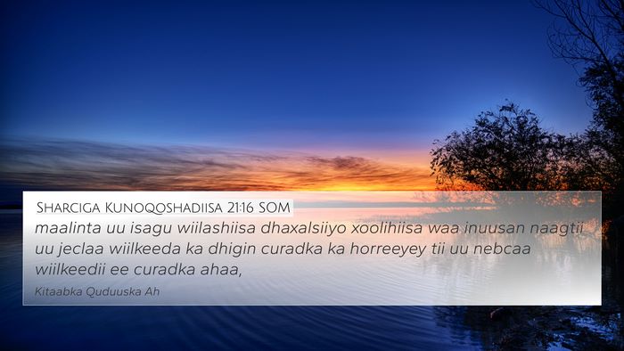 Sharciga Kunoqoshadiisa 21:16 SOM Bible Verse Image