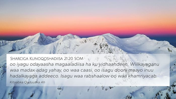 Sharciga Kunoqoshadiisa 21:20 SOM Bible Verse Image