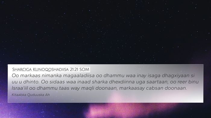 Sharciga Kunoqoshadiisa 21:21 SOM Bible Verse Image