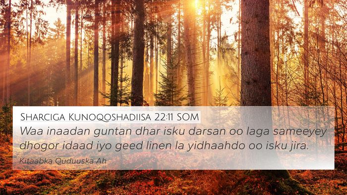 Sharciga Kunoqoshadiisa 22:11 SOM Bible Verse Image