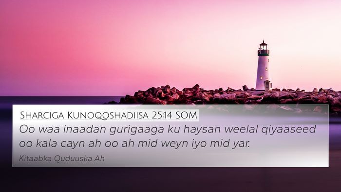 Sharciga Kunoqoshadiisa 25:14 SOM 4K Wallpaper - Oo waa inaadan gurigaaga ku haysan weelal - 4K Wallpaper Bible Verse