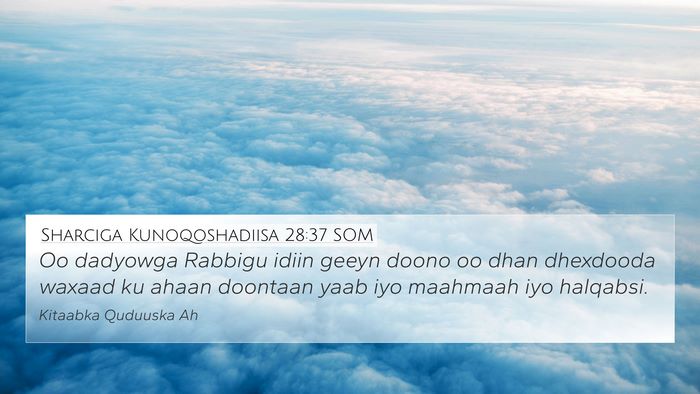 Sharciga Kunoqoshadiisa 28:37 SOM Bible Verse Image