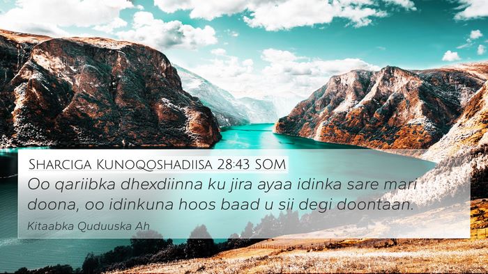 Sharciga Kunoqoshadiisa 28:43 SOM Bible Verse Image