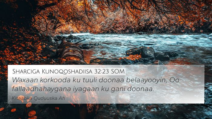 Sharciga Kunoqoshadiisa 32:23 SOM Bible Verse Image